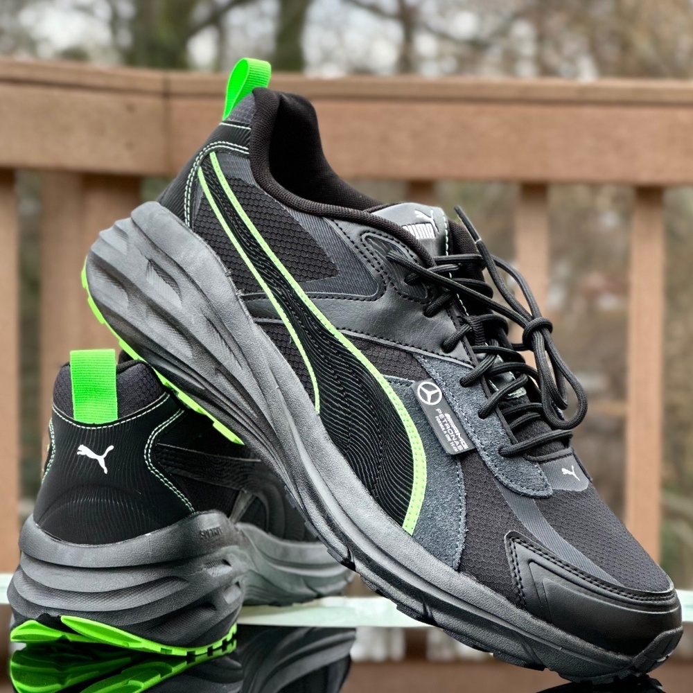 PUMA Mercedes AMG Petronas SoftRide Men’s Sneakers Black Green US 13
